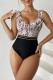 Pink Sexy Print Leopard Patchwork Flounce Swimwears