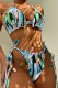 Multicolor Sexy Print Bandage Backless Swimwears
