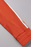 Red Casual Solid Patchwork Hooded Collar Long Sleeve Two Pieces
