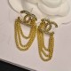 Gold Elegant Geometric Tassel Earrings