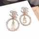 Gold Elegant Geometric Pearl Earrings