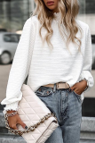 White Street Solid Flounce Half A Turtleneck Tops