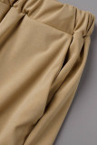 Blue Casual Solid Patchwork O Neck Long Sleeve Two Pieces