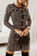 Black Casual Print Patchwork O Neck Long Sleeve Dresses