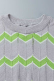 Pink Casual Patchwork O Neck Short Sleeve Two Pieces
