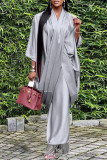 Red Elegant Solid Solid Color V Neck Half Sleeve Two Pieces