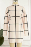 Red Casual Print Patchwork Half A Turtleneck Straight Dresses