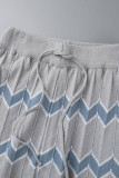 Pink Casual Patchwork O Neck Short Sleeve Two Pieces