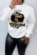 White Street Vintage Print Patchwork O Neck Tops