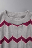 Pink Casual Patchwork O Neck Short Sleeve Two Pieces