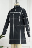 Red Casual Print Patchwork Half A Turtleneck Straight Dresses