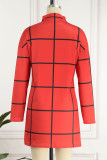 Red Casual Print Patchwork Half A Turtleneck Straight Dresses