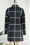 Red Casual Print Patchwork Half A Turtleneck Straight Dresses