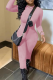 Pink Sexy Solid Patchwork Half A Turtleneck Skinny Jumpsuits