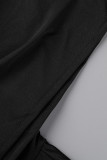 White Sexy Solid Patchwork Chains Asymmetrical Long Sleeve Two Pieces