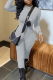 Light Gray Sexy Solid Patchwork Half A Turtleneck Skinny Jumpsuits