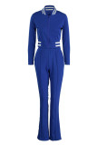 Red Casual Solid Patchwork Zipper Long Sleeve Two Pieces