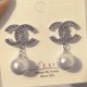 Silver Elegant Letter Patchwork Pearl Earrings
