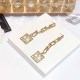Gold Street Geometric Letter Rhinestone Earrings