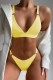 Yellow Sexy Solid Backless Swimwears Set (With Paddings)