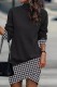 Black Casual Print Patchwork Turtleneck Long Sleeve Dresses