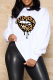 White Street Lips Printed Patchwork O Neck Tops