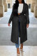 Black Casual Solid Patchwork Turn-back Collar Outerwear