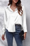 Ginger Casual Solid Basic Shirt Collar Tops