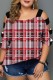 Red Casual Print Hollowed Out Patchwork O Neck T-Shirts