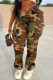 Camouflage Casual Print Camouflage Print Patchwork High Waist Straight Full Print Bottoms