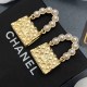 Gold Elegant Geometric Patchwork Pearl Earrings
