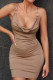 Khaki Sexy Solid Patchwork Spaghetti Strap One Step Skirt Dresses