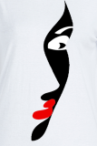 White Casual Street Print Patchwork O Neck T-Shirts