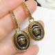 Black Gold Street Figure Geometric Patchwork Earrings