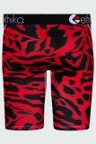 Red Sexy Print Patchwork Letter Pencil Bottoms