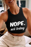 Pink Casual Letter Print Basic O Neck Tops