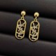 Gold Elegant Letter Rhinestone Earrings