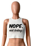 Pink Casual Letter Print Basic O Neck Tops