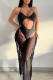 Black Sexy Solid Tassel Hollowed Out Sequins See-through Backless Swimwears (With Paddings)