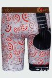 Red Sexy Print Patchwork Letter Mid Waist Pencil Bottoms
