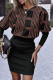 Black Casual Print Patchwork O Neck Long Sleeve Dresses