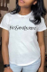 White Casual Street Print Patchwork Letter O Neck T-Shirts