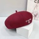 Rose Red Casual Street Letter Patchwork Hat