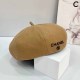 Khaki Casual Street Letter Patchwork Hat