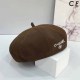 Coffee Casual Street Letter Patchwork Hat