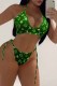 Green Sexy Print Bandage Swimwears