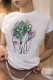 White Street Vintage Print Patchwork O Neck T-Shirts