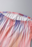 Colour Sexy Print Patchwork Strapless Pencil Skirt Dresses