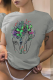 Grey Street Vintage Print Patchwork O Neck T-Shirts