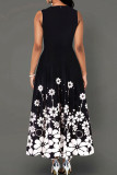 Pink Sweet Elegant Print Patchwork O Neck A Line Dresses